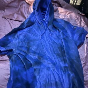 Athletic Works Blue Short Sleeve Hoodie Tee